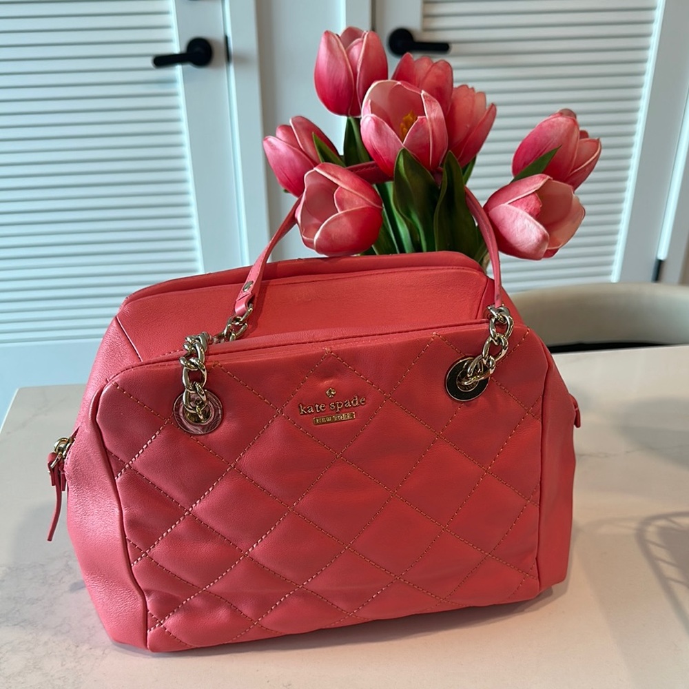 Kate Spade Coral Quilted Satchel